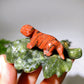 2.7" Crystal Dinosaur on Leaf Carving Crystal Healing Bulk Wholesale
