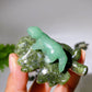 2.7" Crystal Dinosaur on Leaf Carving Crystal Healing Bulk Wholesale