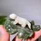 2.7" Crystal Dinosaur on Leaf Carving Crystal Healing Bulk Wholesale