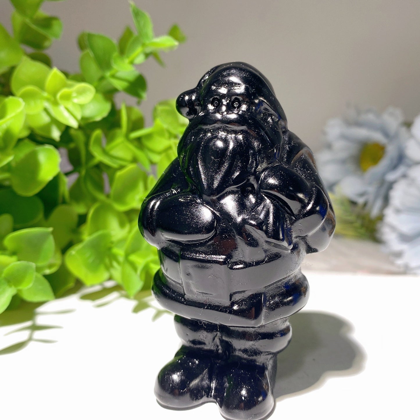 3.0" Mixed Crystal Santa Claus Carvings Bulk Wholesale