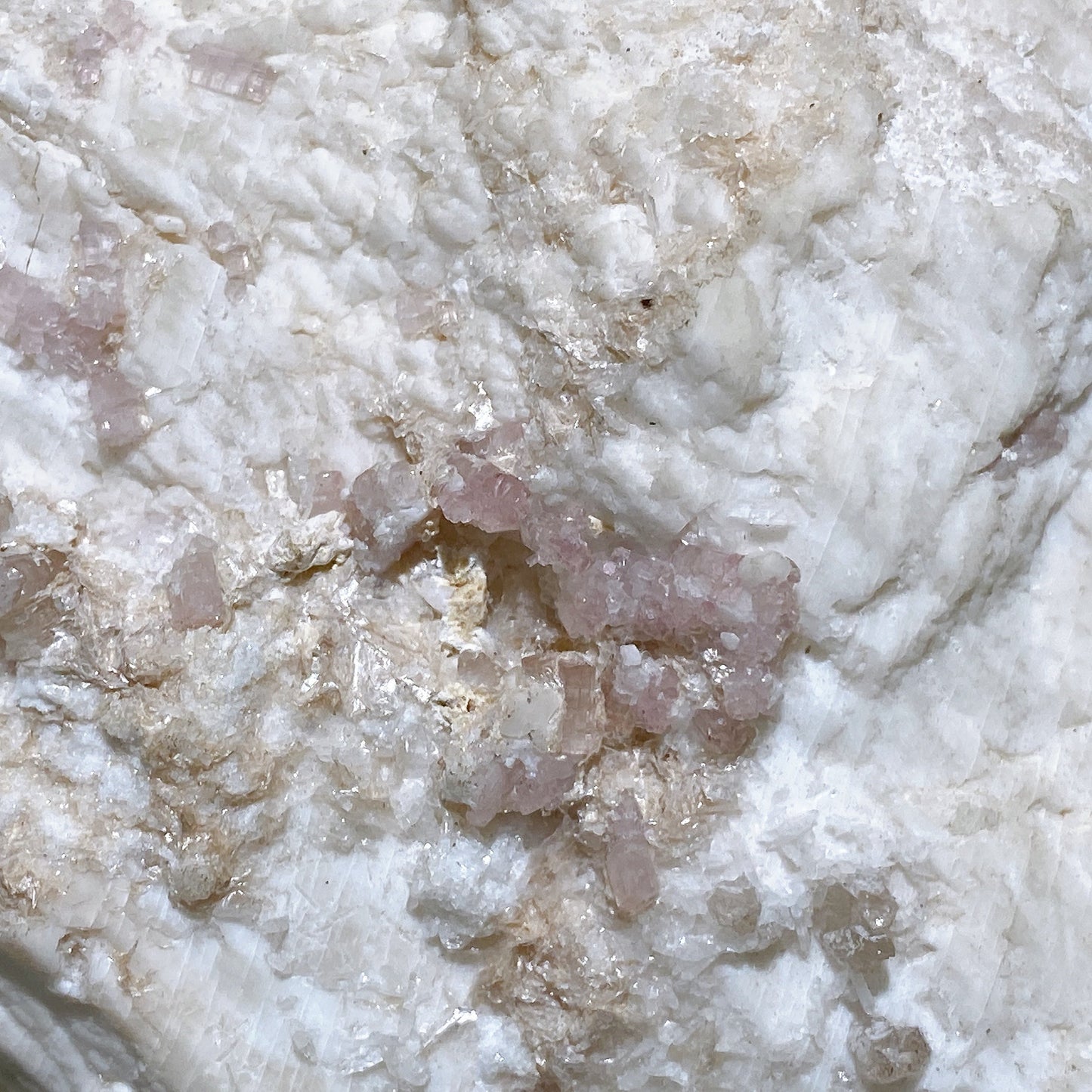 Unique Pink Tourmaline & Smoky Quartz with Mica Grow in Feldspar Specimen with Stand Crystal Healing