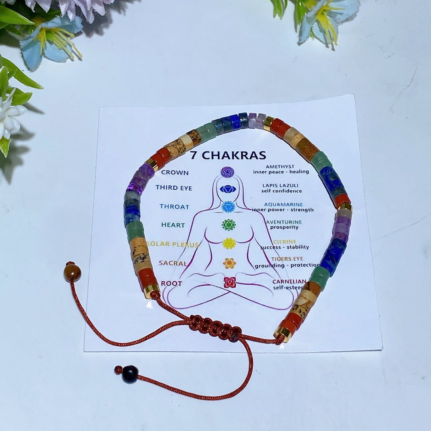 7 Chakra Adjustable Crystal Bracelet Crystal Healing Bulk Wholesale