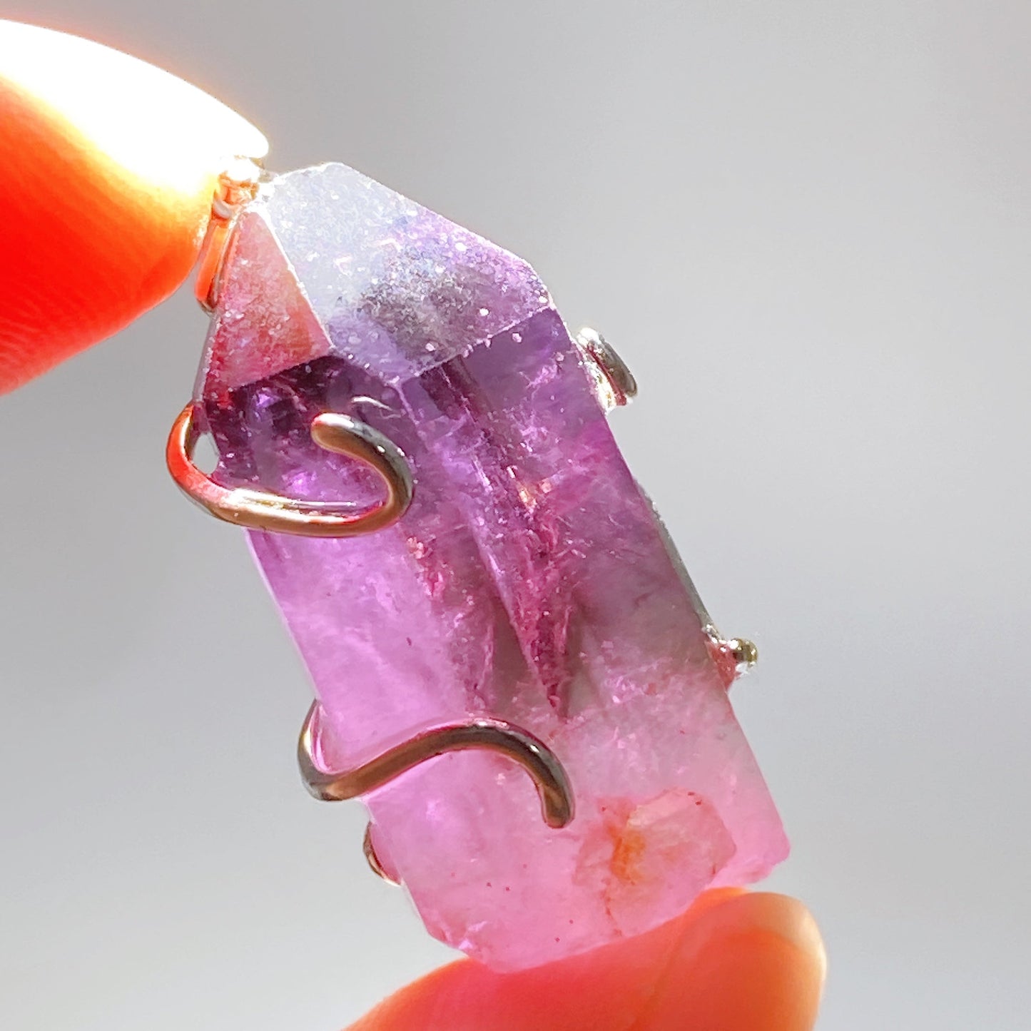 S925 Silver Wrapping Natural Gemstone Crystal Pendant Crystal Healing Bulk Wholesale