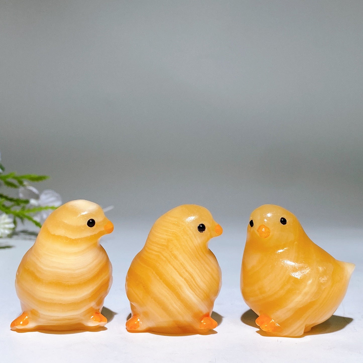 1.5" Orange Calcite Hen Carving Crystal Healing Bulk Wholesale