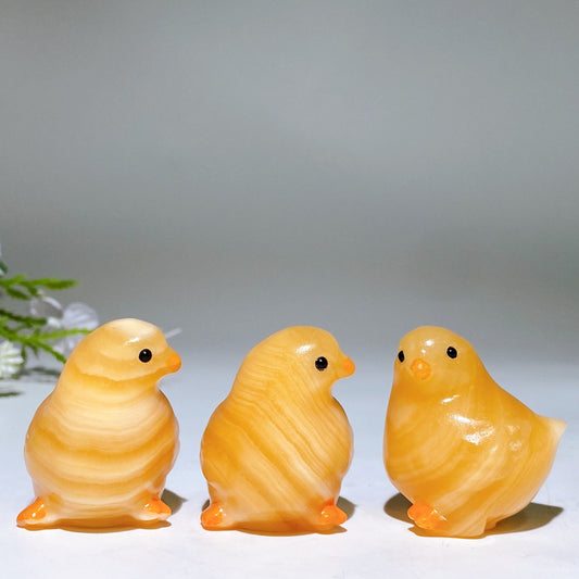 1.5" Orange Calcite Hen Carving Crystal Healing Bulk Wholesale