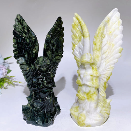 18cm Jade Praying Angel Carving Crystal Healing Bulk Wholesale