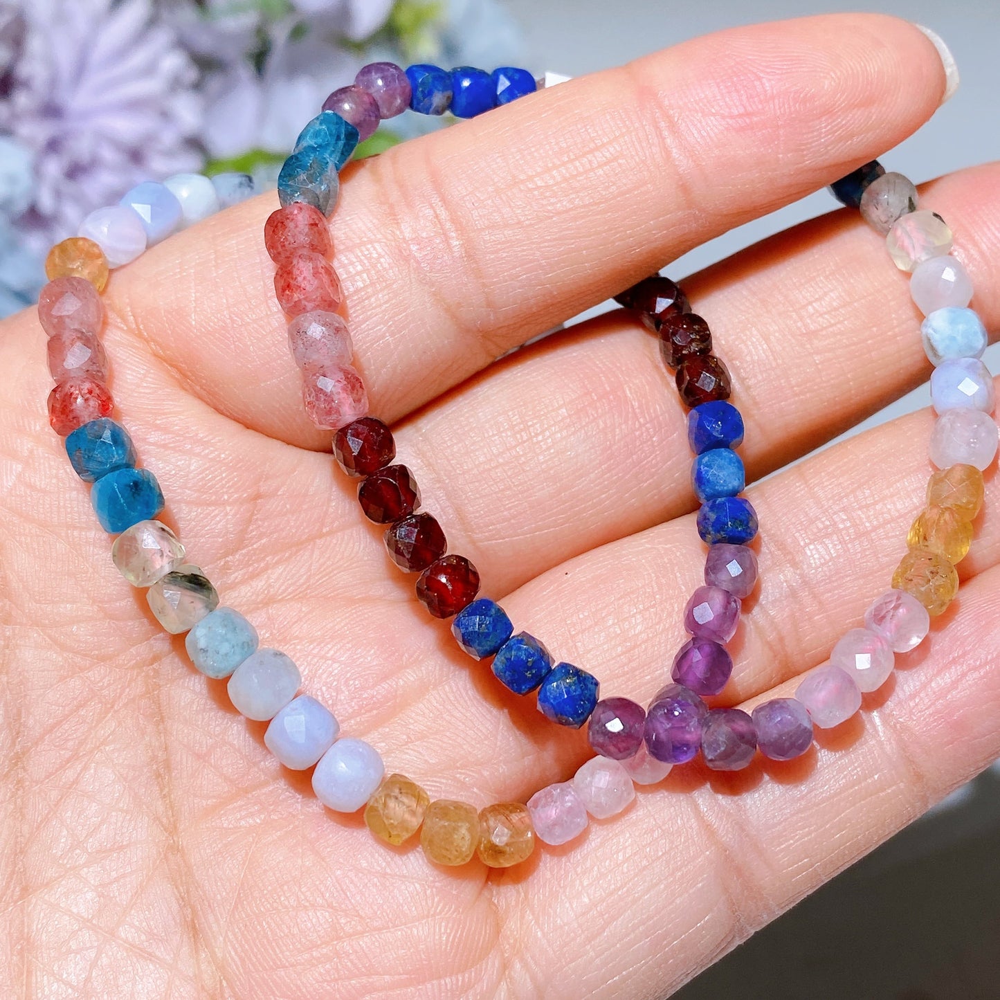 4mm Faceted Cube Crystal Bracelet Crystal Healing Bulk Wholesale