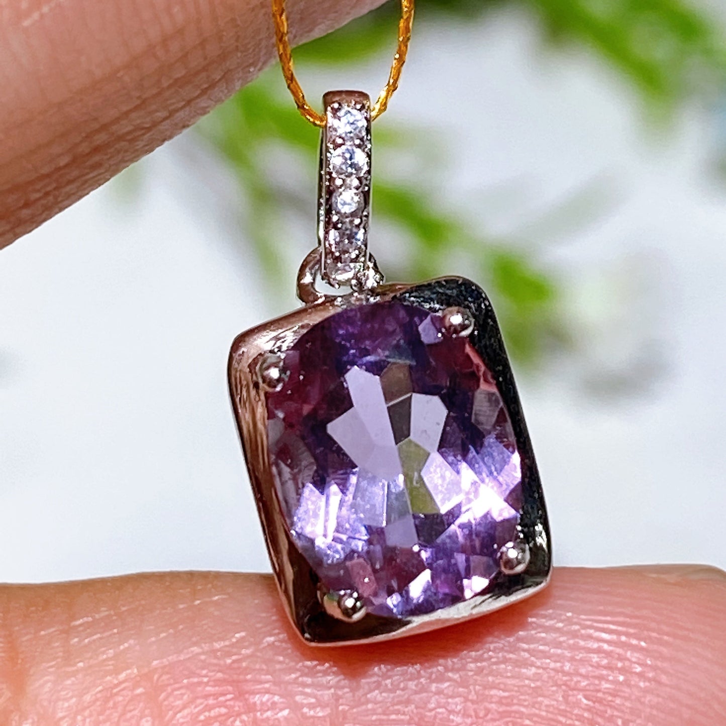 925 Silver Faceted Amethyst Pendant Crystal Healing Bulk Wholesale
