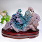 23cm Large unique Grape Agate Specimen with Free Wooden Stand Crystal Healing Bulk Wholesale