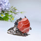 Sterling Silver Rhodochrosite Heart Ring Crystal Healing Bulk Wholesale