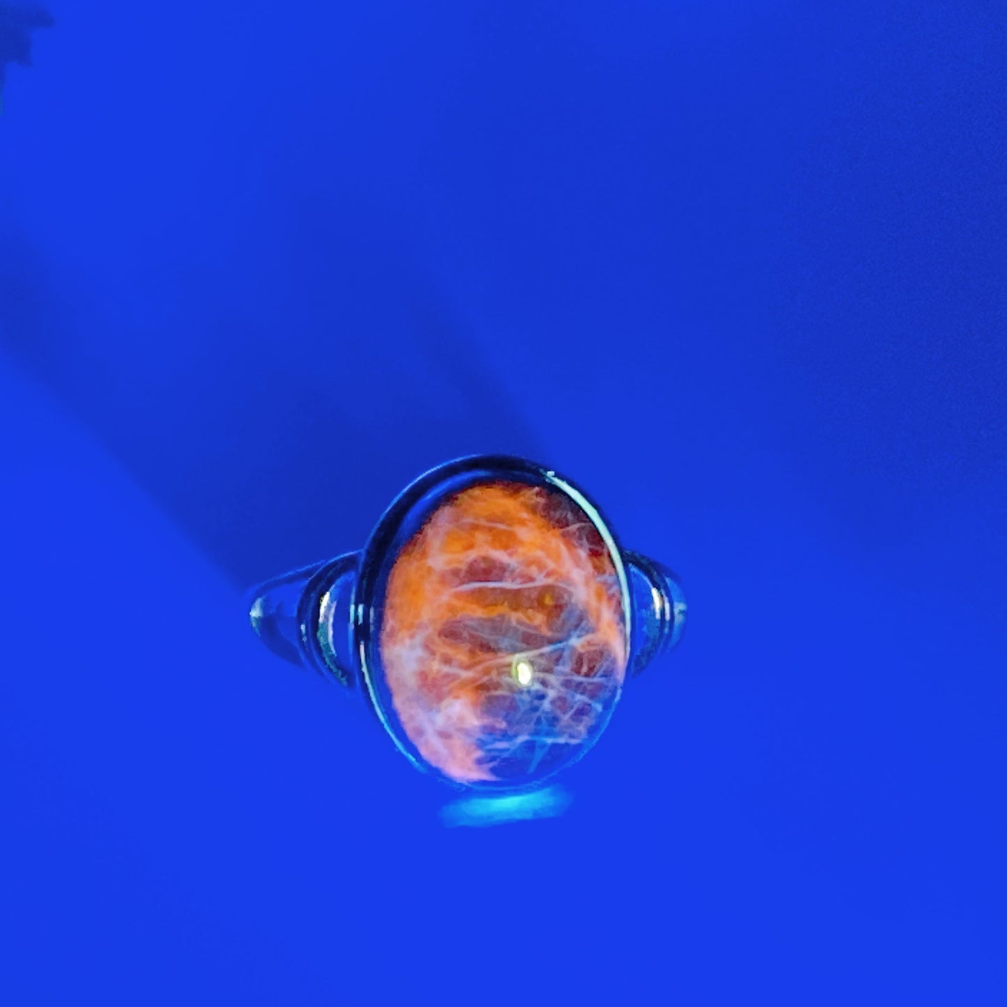 Sterling Silver UV Reactive Hackmanite Ring Crystal Healing Bulk Wholesale