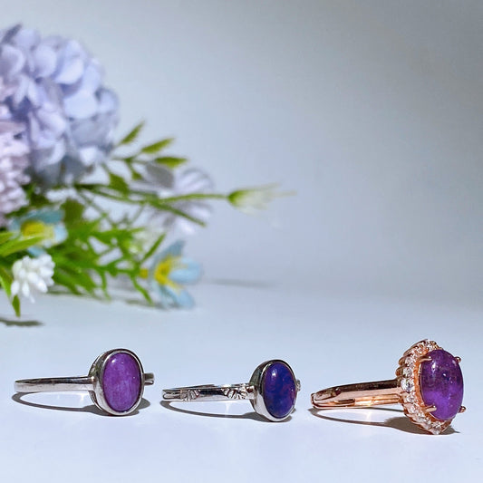 Sterling Silver Sugilite Ring Crystal Healing Bulk Wholesale