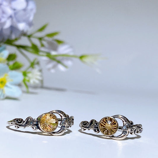 925 Silver Moon Citrine Ring Crystal Healing Bulk Wholesale