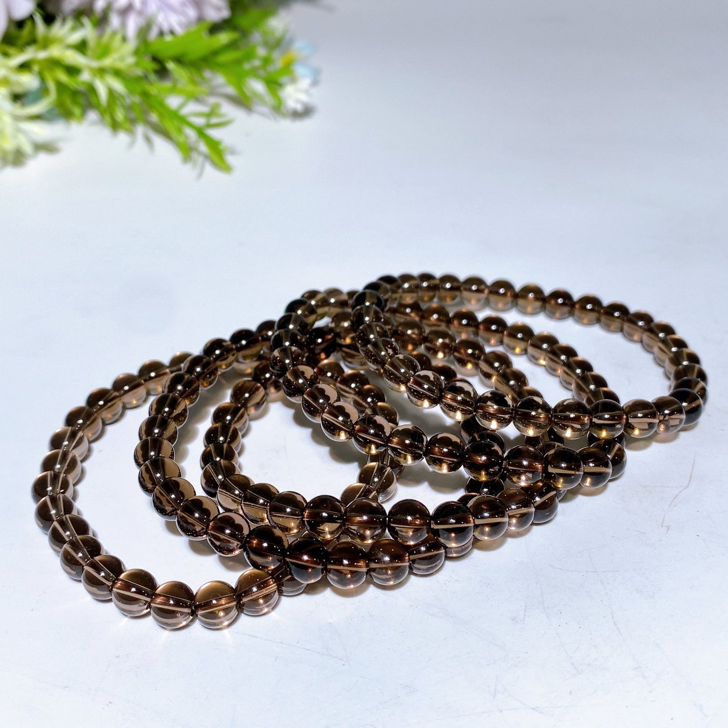 6.3-6.5mm Smoky Quartz Bracelet Crystal Healing Bulk Wholesale