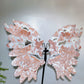 Large Unique Druzy Cotton Candy Agate Butterfly Wings Carving with Stand Crystal Healing Bulk Wholesale