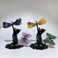 12cm Mixed Crystal Cat Catching Dragonfly Butterfly Crystal Healing Bulk Wholesale