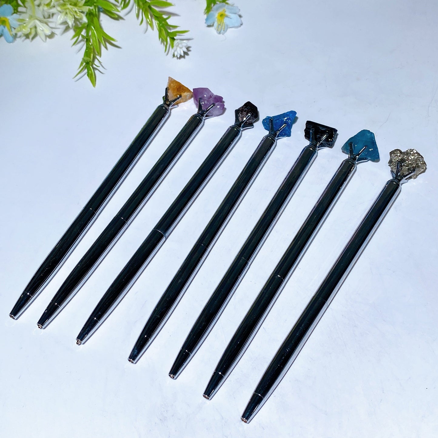 15cm Raw Crystal Silver Color Pen Crystal Healing Bulk Wholesale