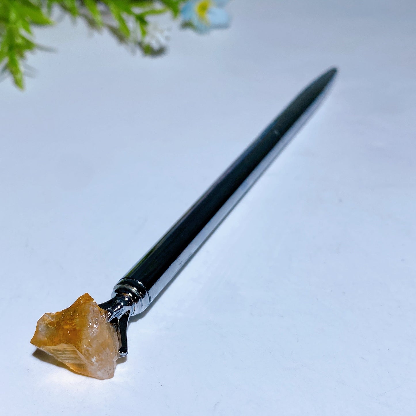 15cm Raw Crystal Silver Color Pen Crystal Healing Bulk Wholesale