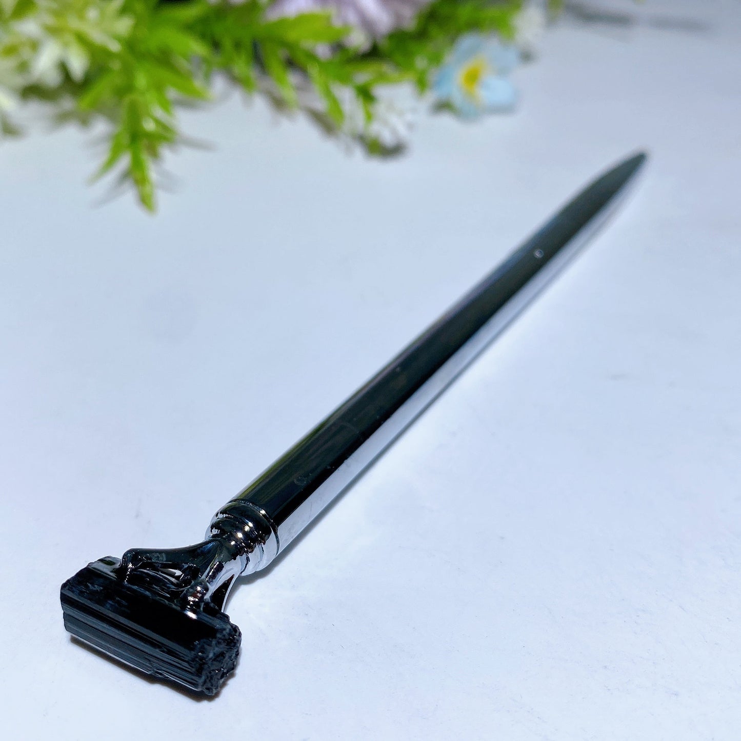 15cm Raw Crystal Silver Color Pen Crystal Healing Bulk Wholesale