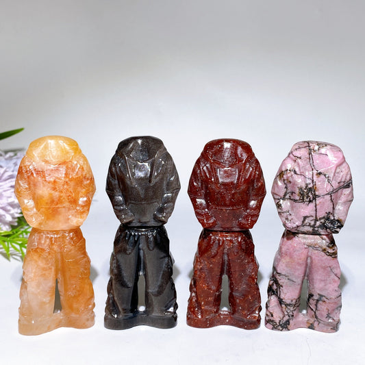 1.8"-2.1" Crystal Hoodie Pants Carving Crystal Healing Bulk Wholesale