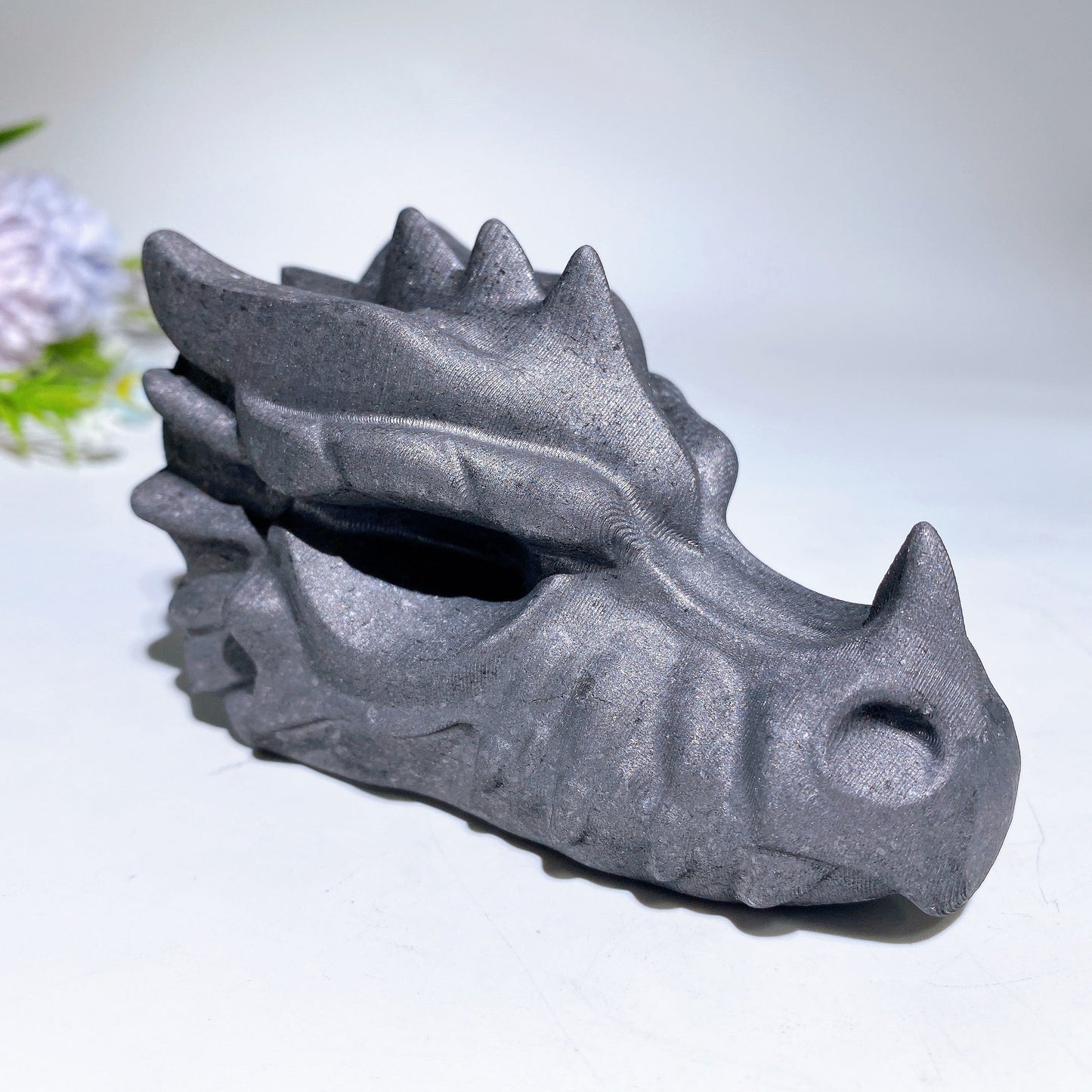 4.1" Schungite Dragon Head Carving Crystal Healing Bulk Wholesale