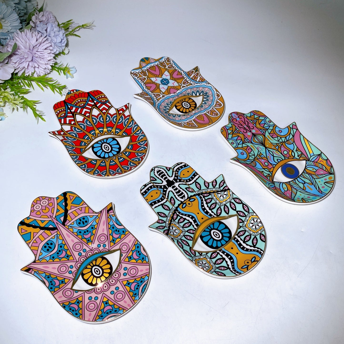 Ceramic Evil Eye Cup & Mat with Gift Box Set Crystal Healing Bulk Wholesale