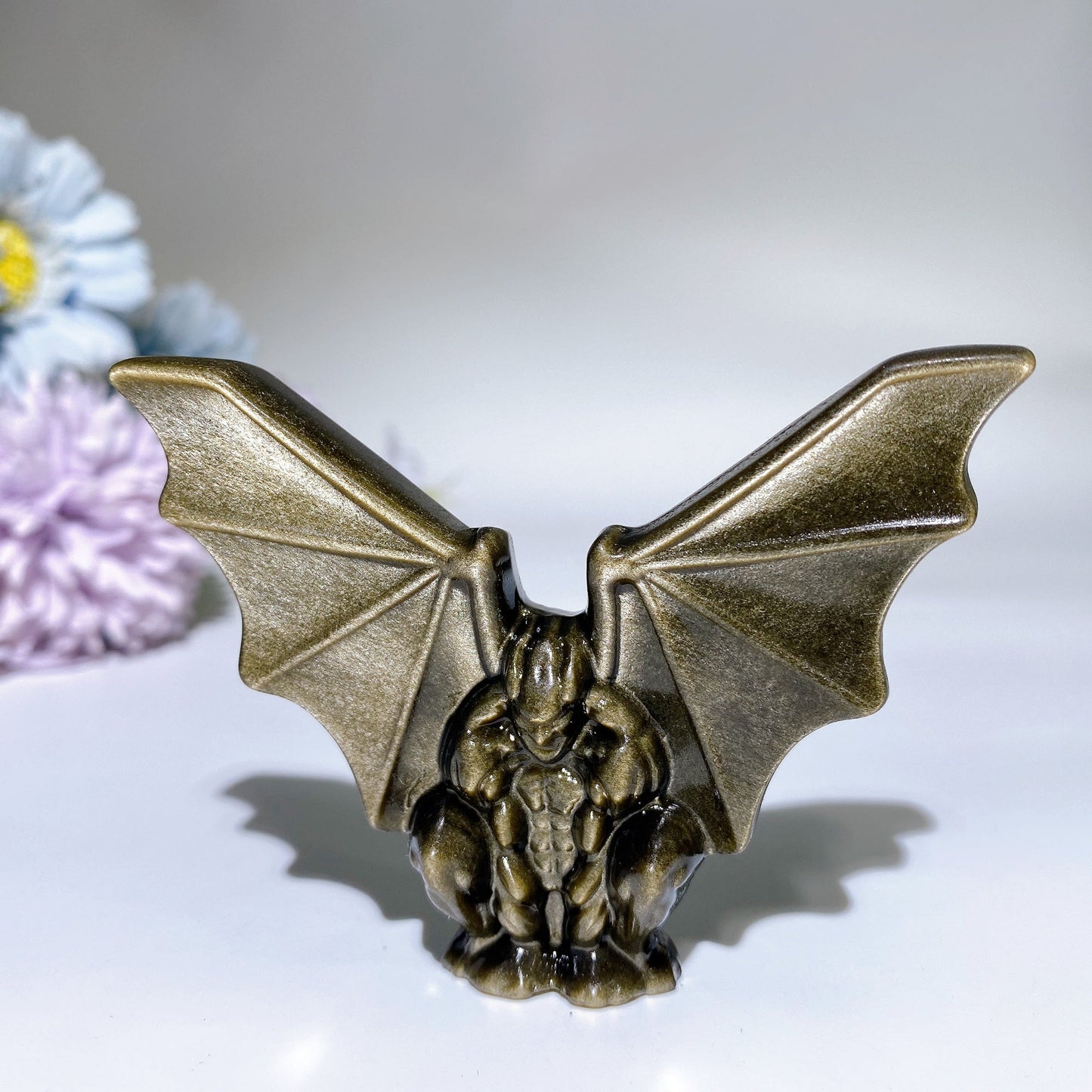 Golden Obsidian Silver Obsidian Gargoyle Carving Crystal Healing Bulk Wholesale