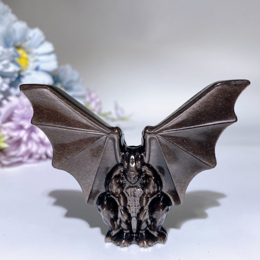 Golden Obsidian Silver Obsidian Gargoyle Carving Crystal Healing Bulk Wholesale
