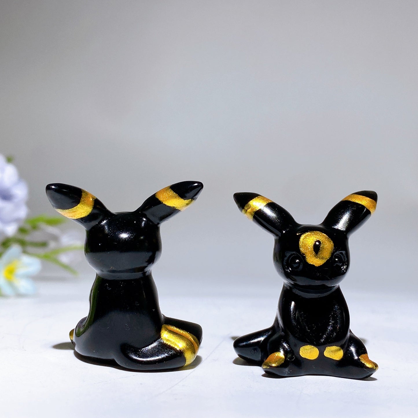 1.4" Black Obsidian Eevee Carving Crystal Healing Bulk Wholesale