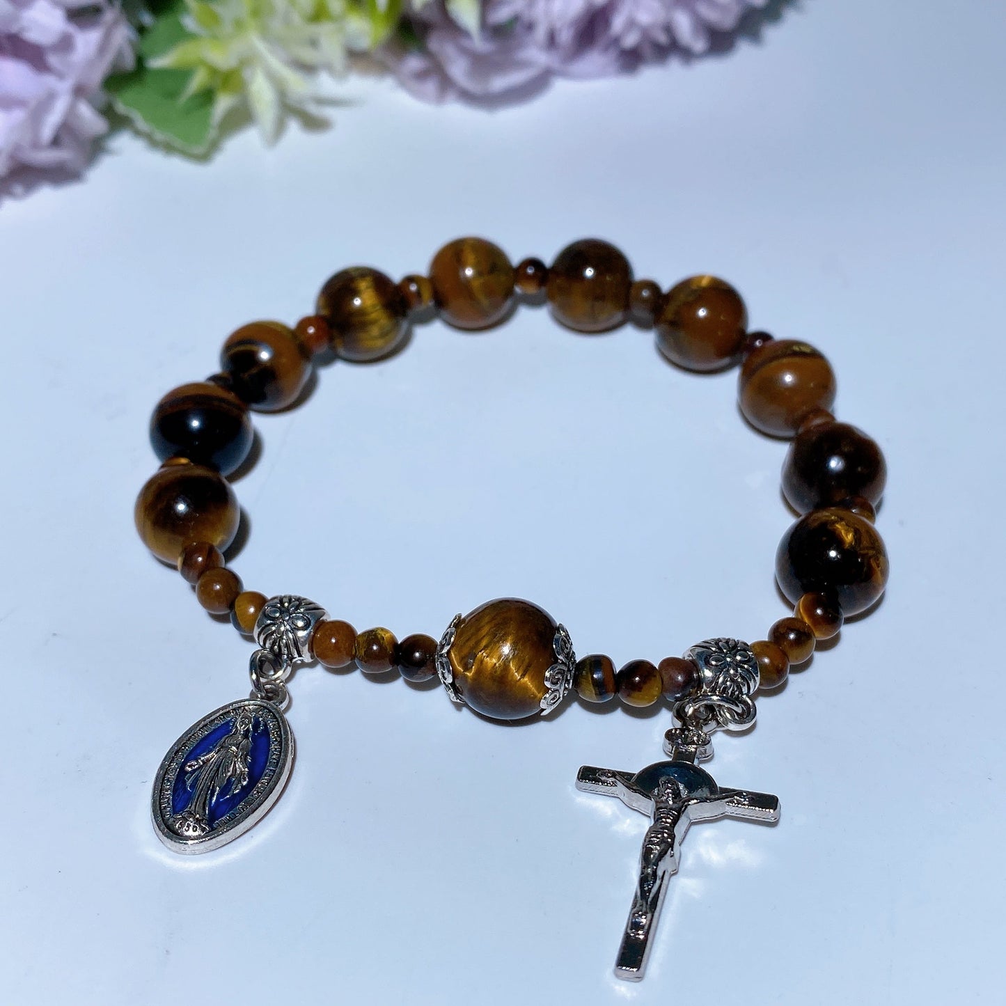 8mm Yellow Tiger's Eye Bracelet Crystal Healing Bulk Wholesale