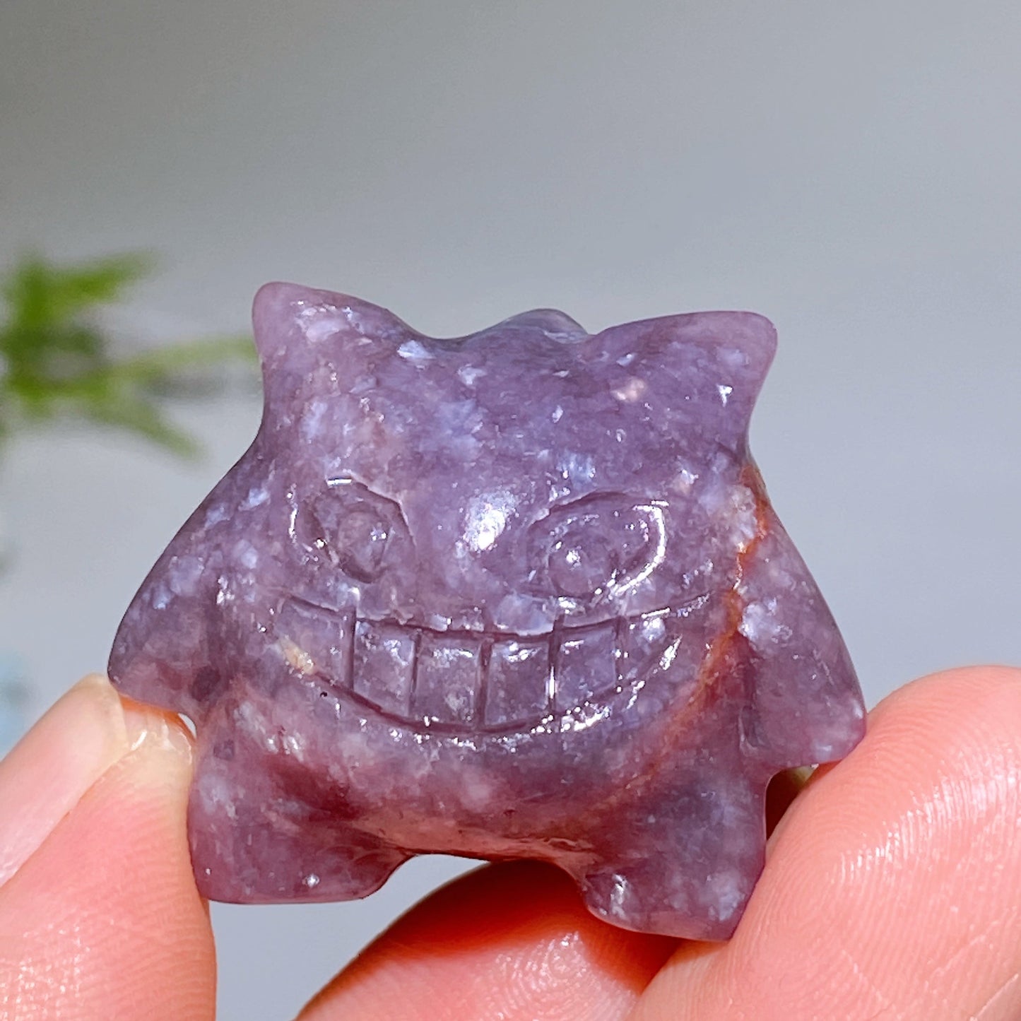 1.1" Purple Mica Gengar Pokemon Carving Crystal Healing Bulk Wholesale