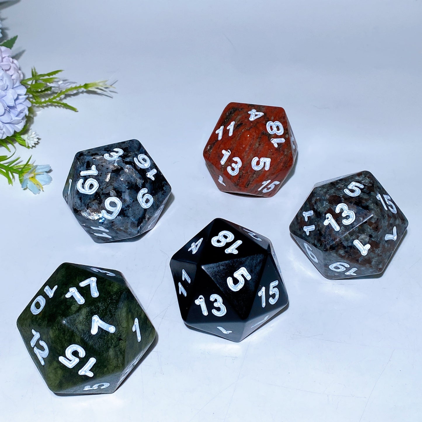 2.4" Crystal Twenty Faces Dice Carving Crystal Healing Bulk Wholesale