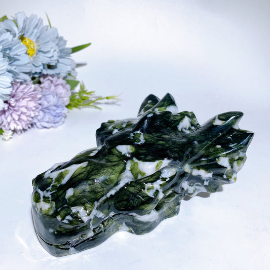 14cm Serpentine Dragon Head Carving Crystal Healing Bulk Wholesale