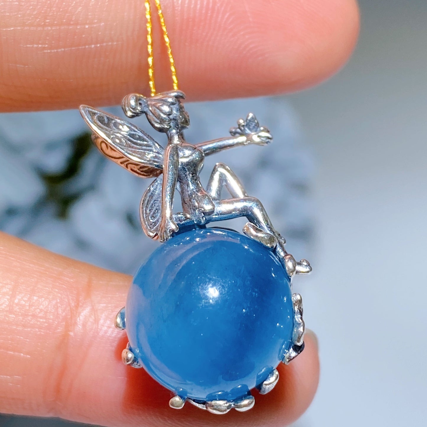 S925 Star Rose Quartz Aquamarine Pendent Crystal Healing Bulk Wholesale
