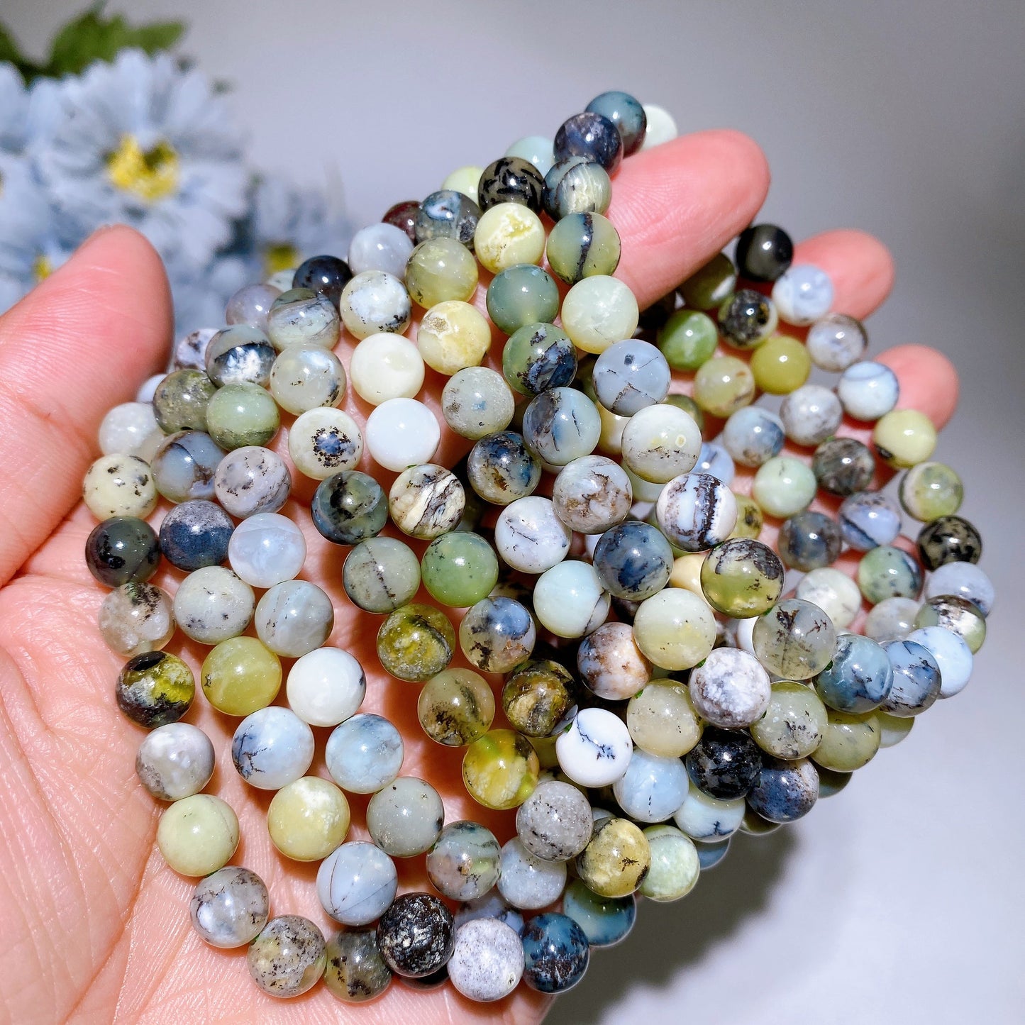 8mm Green Opal Bracelet Crystal Healing Bulk Wholesale