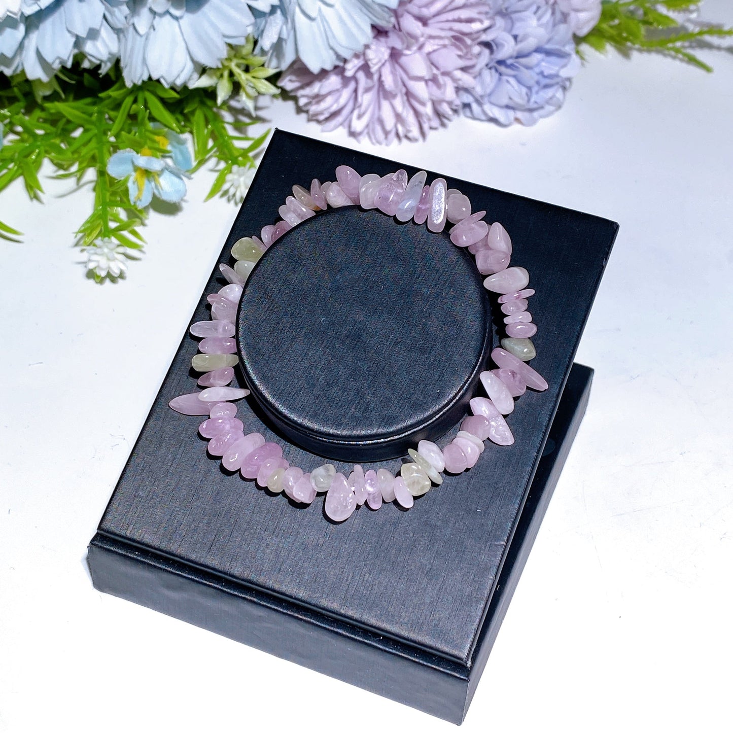 5-9mm Kunzite Chips Bracelet Crystal Healing Bulk Wholesale