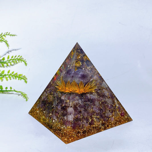 8cm Resin Crystal Chips Pyramid Carving Crystal Healing Bulk Wholesale