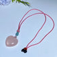 Rose Quartz Heart with Rope Neckalce Crystal Healing Bulk Wholesale