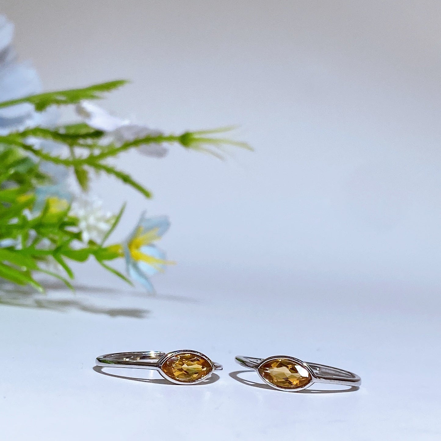 925 Silver Faceted Citrine Ring Crystal Healing Bulk Wholesale