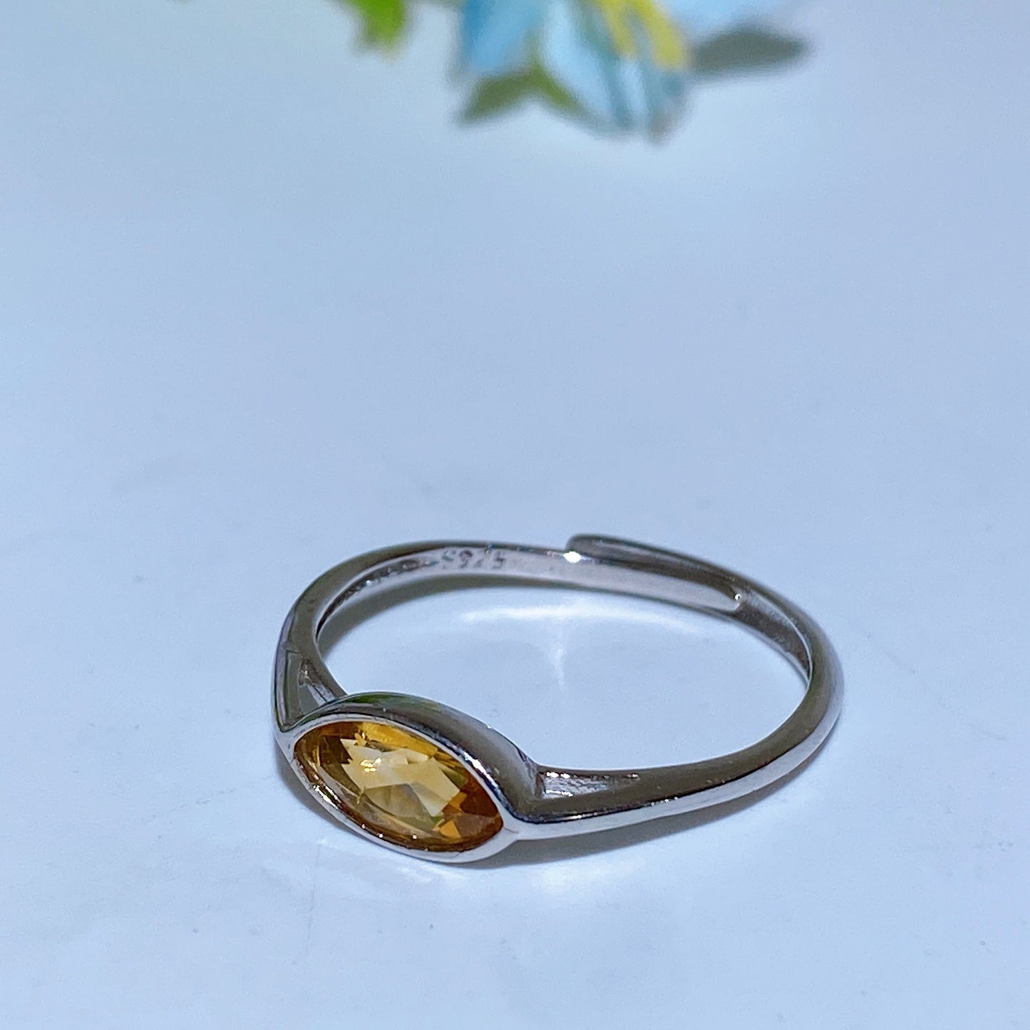 925 Silver Faceted Citrine Ring Crystal Healing Bulk Wholesale