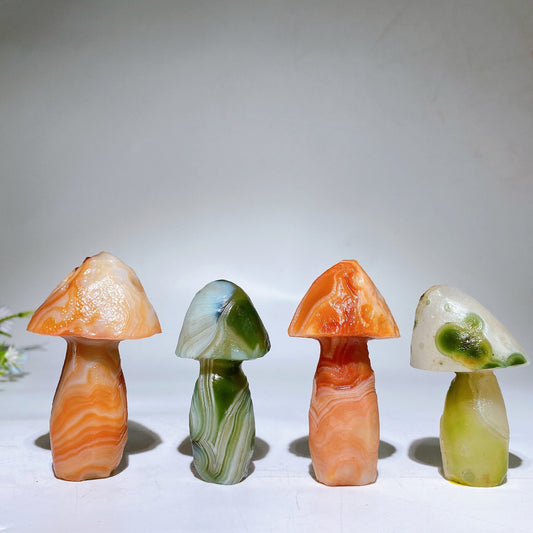 2.6"-3.0" Gobi Agate Mushroom Carving Crystal Healing Bulk Wholesale