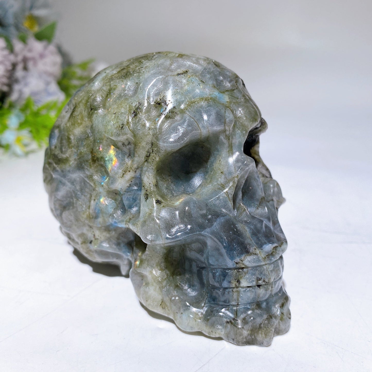 3.7"-3.9" Yooperlite Labradorite Skull Carving Crystal Healing Bulk Wholesale