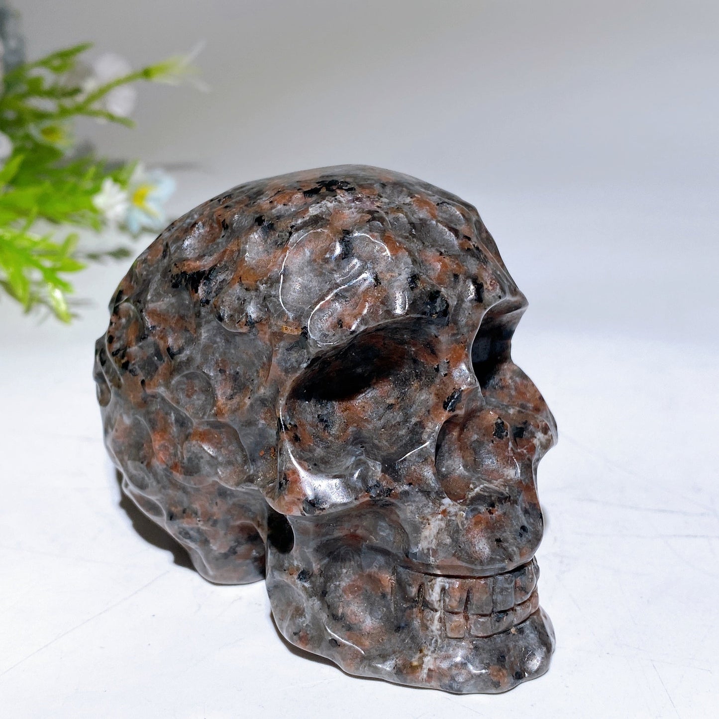 3.5" Black Obsidian Yooperlite Skull Carving Crystal Healing Bulk Wholesale