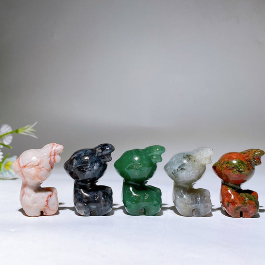 1.5" Crystal Deer Carving Crystal Healing Bulk Wholesale