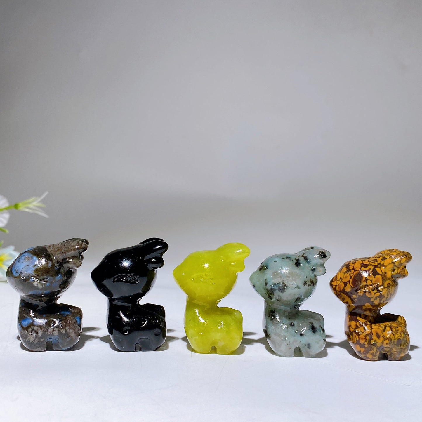 1.5" Crystal Deer Carving Crystal Healing Bulk Wholesale