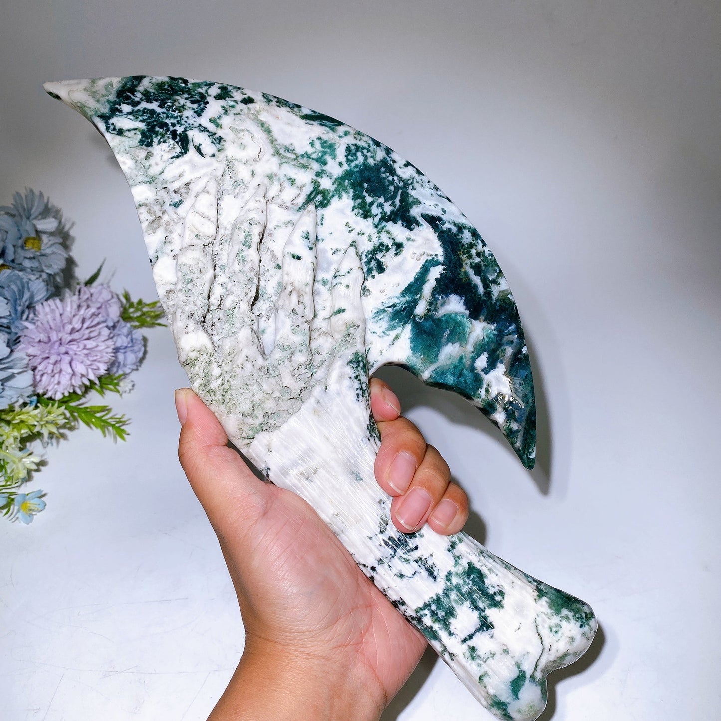 34cm Large Unique Axe Carving Crystal Healing Bulk Wholesale