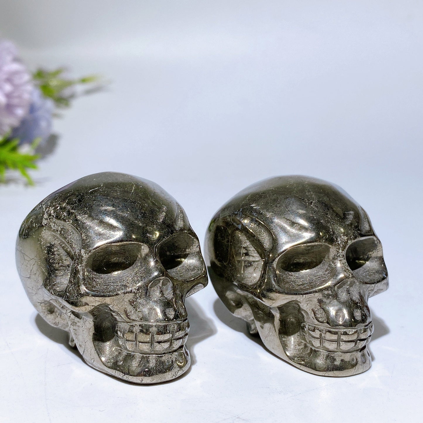 1.9“ Pyrite Skull Carving Crystal Healing Bulk Wholesale