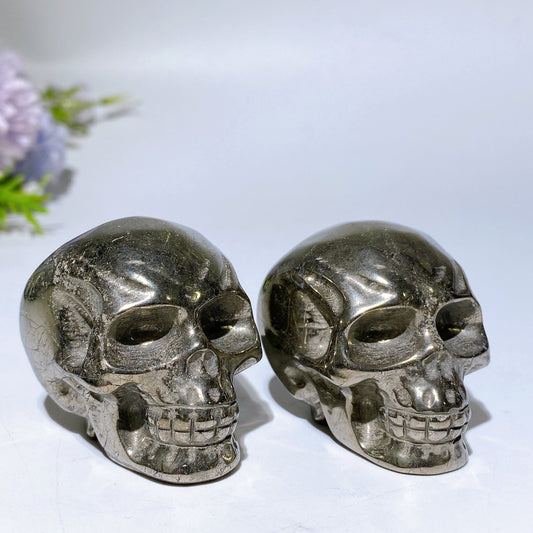 1.9“ Pyrite Skull Carving Crystal Healing Bulk Wholesale