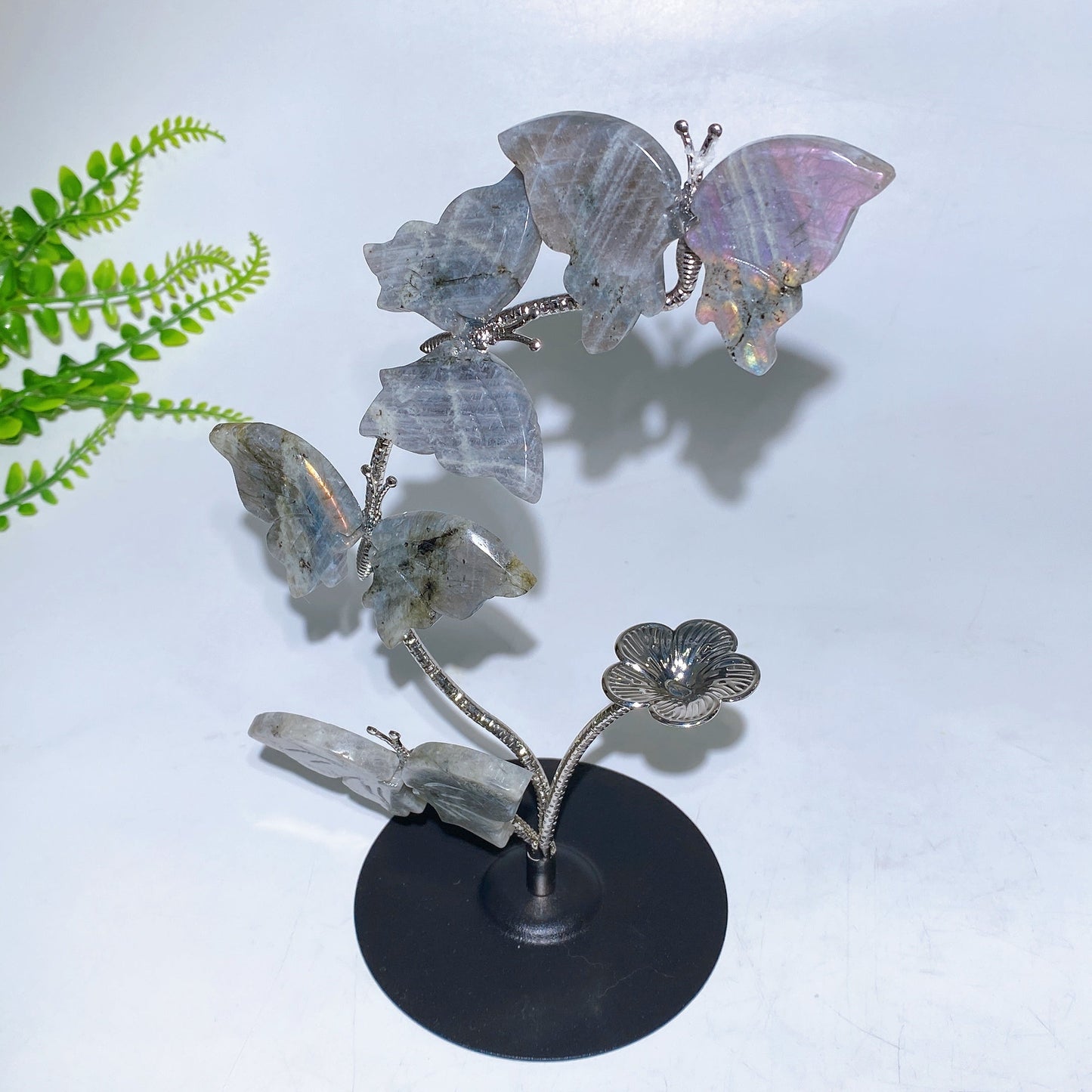 21cm Natrual Butterfly Sphere Holder Crystal Healing Bulk Wholesale