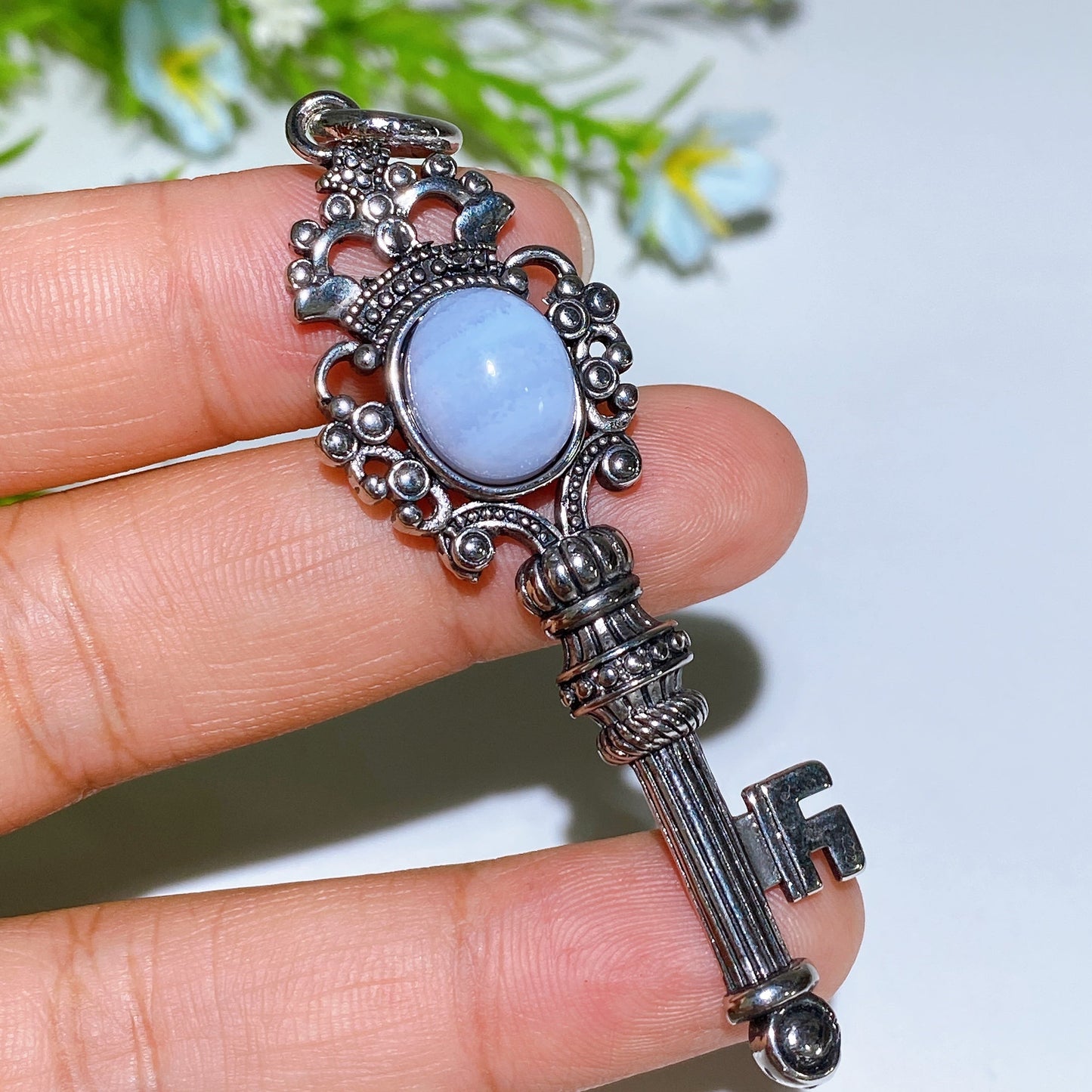 Silver Crystal Key Pendant Crystal Healing Bulk Wholesale